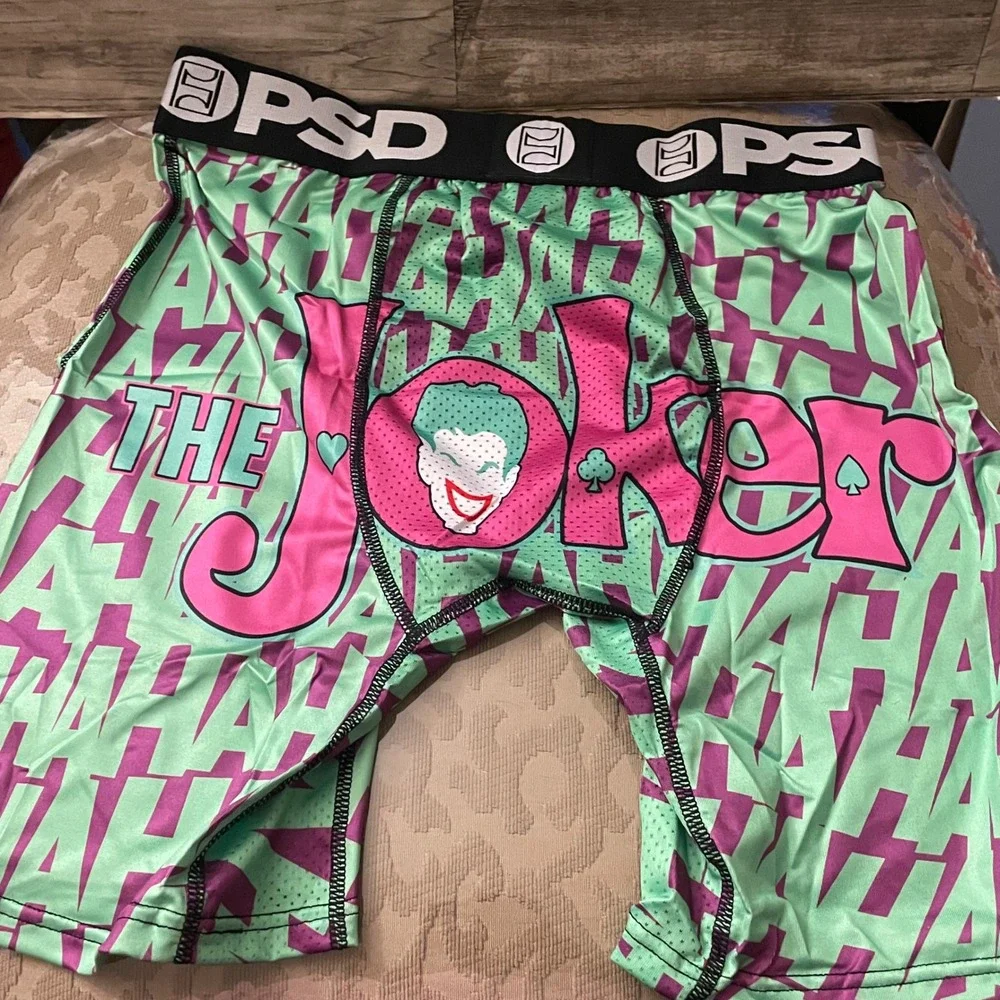 PSD Underwear Mens Joker Boxer Briefs Green Pink HA HA HA Graphic Small NEW